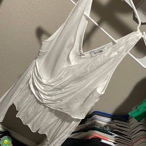 White satin look tank top do+be